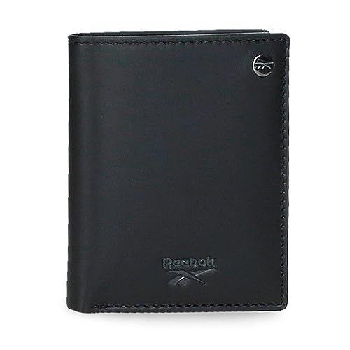 Reebok Switch Pionowy Portfel z Czarnym Portmonetką 8,5 x 10,5 x 1 cm Skóra, Czarny, Talla única, Pionowy portfel z Portmonetką, czarny, Taille unique, Pionowy portfel z portfelem
