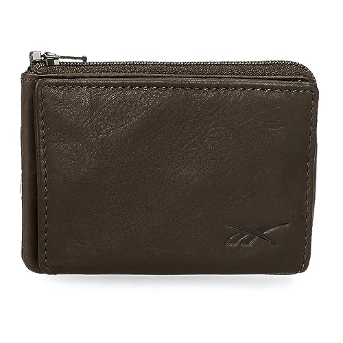 Reebok Club Portfel z wizytówką Brązowy 11x7x1,5 cms Skóra, Brązowy, Talla única, Portfel z wizytówką