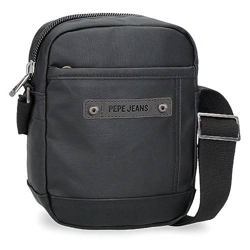 Pepe jeans Hatfield Obudowa na messenger Mały Czarny 15x19,5x6 cms Poliester, czarny, Talla única, Mały pasek na ramię