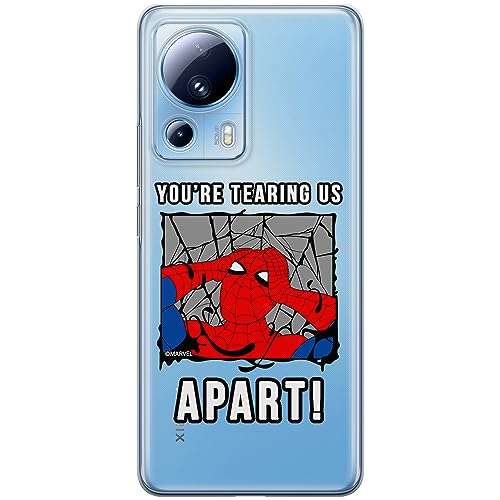 ERT GROUP etui na telefon Xiaomi 13 LITE/CIVI 2, case oryginalny i oficjalnie licencjonowany przez Marvel, wzór Spider Man 035, optymalnie dopasowane, plecki z TPU częściowo przeźroczyste