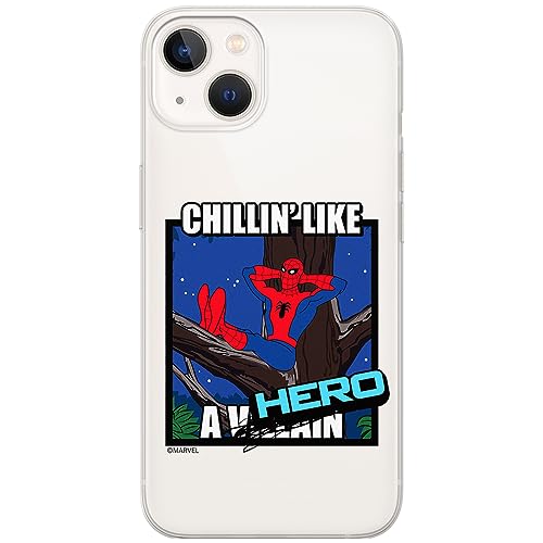 ERT GROUP etui na telefon Iphone 13 MINI, case oryginalny i oficjalnie licencjonowany przez Marvel, wzór Spider Man 033, optymalnie dopasowane, plecki z TPU częściowo przeźroczyste