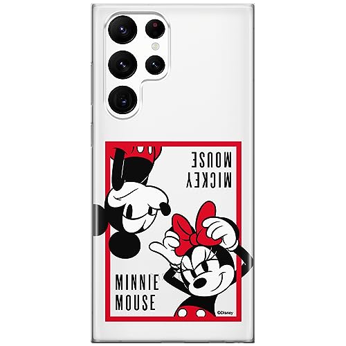 ERT GROUP etui na telefon Samsung S22 ULTRA, case oryginalny i oficjalnie licencjonowany przez Disney, wzór Mickey & Minnie 019, optymalnie dopasowane, plecki z TPU częściowo przeźroczyste