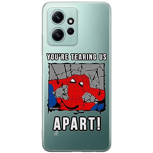 ERT GROUP etui na telefon Xiaomi REDMI NOTE 12 4G, case oryginalny i oficjalnie licencjonowany przez Marvel, wzór Spider Man 035, optymalnie dopasowane, plecki z TPU częściowo przeźroczyste