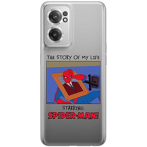 ERT GROUP etui na telefon OnePlus NORD CE 2, case oryginalny i oficjalnie licencjonowany przez Marvel, wzór Spider Man 036, optymalnie dopasowane, plecki z TPU częściowo przeźroczyste