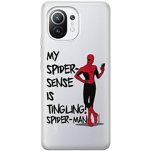 ERT GROUP etui na telefon Xiaomi 11, case oryginalny i oficjalnie licencjonowany przez Marvel, wzór Spider Man 024, optymalnie dopasowane, plecki z TPU częściowo przeźroczyste