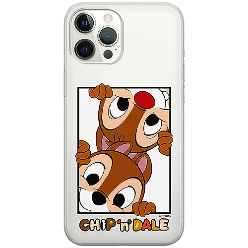 ERT GROUP etui na telefon Iphone 12 PRO MAX, case oryginalny i oficjalnie licencjonowany przez Disney, wzór Chip & Dale 005, optymalnie dopasowane, plecki z TPU częściowo przeźroczyste
