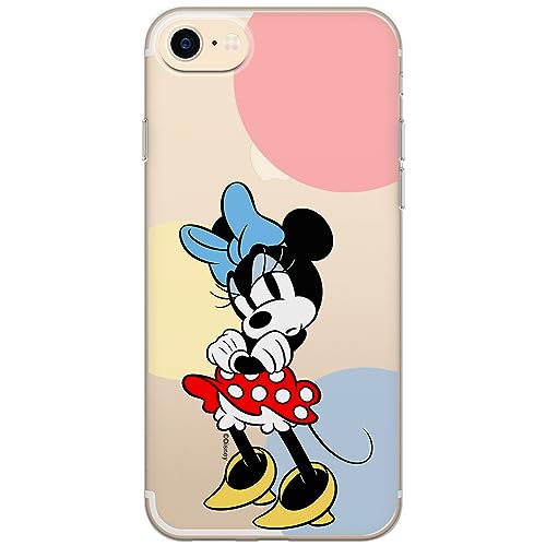ERT GROUP etui na telefon Iphone 7/8/ SE 2/ SE 3, case oryginalny i oficjalnie licencjonowany przez Disney, wzór Minnie 078, optymalnie dopasowane, plecki z TPU częściowo przeźroczyste