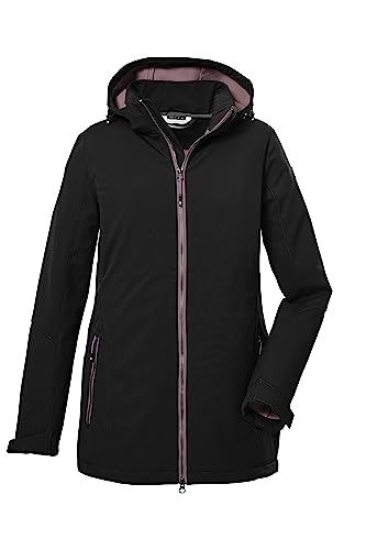 Killtec Damska kurtka softshellowa/kurtka outdoorowa z odpinanym kapturem KOW 8 WMN SFTSHLL JCKT, czarna, 50, 39685-000