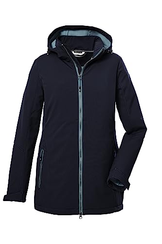 Killtec Damska kurtka softshellowa/kurtka outdoorowa z odpinanym kapturem KOW 8 WMN SFTSHLL JCKT, granatowa, 38, 39685-000