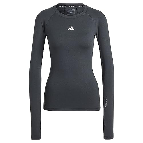 adidas Damska koszulka treningowa z długim rękawem Techfit z długim rękawem, XL czarna
