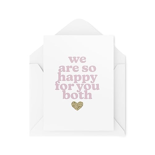 Karty ślubne dla męża żony - We Are So Happy For You Both - Kartka ślubna dla najlepszego przyjaciela - kartki z życzeniami - CBH1807