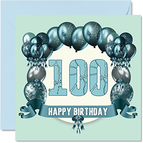 Zabawne kartki urodzinowe na 100. urodziny dla mężczyzn - balony urodzinowe - kartka z życzeniami dla pradziadka taty babci babci mamy niani babci dziadka babci dziadka babci babci babci dziadka babci
