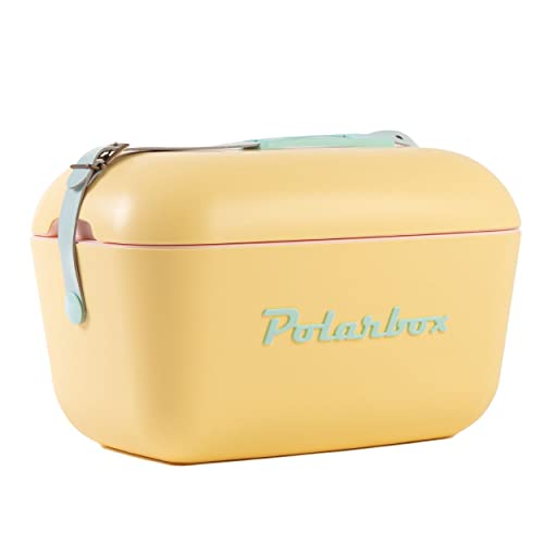 Polarbox Przenośna chłodnica - 12 l mini lodówka plażowa, mała przenośna chłodziarka, chłodnica vintage, regulowany uchwyt, chłodnica Polarbox, przenośna mini lodówka, chłodnica kempingowa
