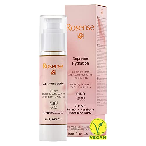 Rosense Supreme Hydration – pielęgnujący krem do twarzy do skóry normalnej i mieszanej, wegański, 50 ml