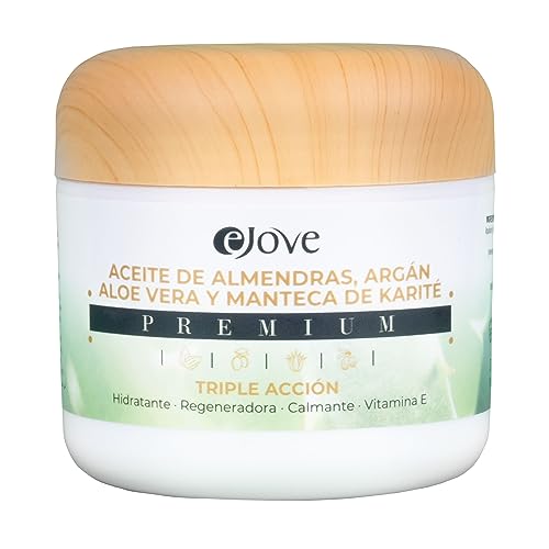 EJOVE - krem nawilżający do twarzy i ciała kobiety - Czyste ekologiczne masło shea - Aloe Vera - Olej migdałowy - Argan - Krem Antiestrias - Masło karitowe z witaminą E