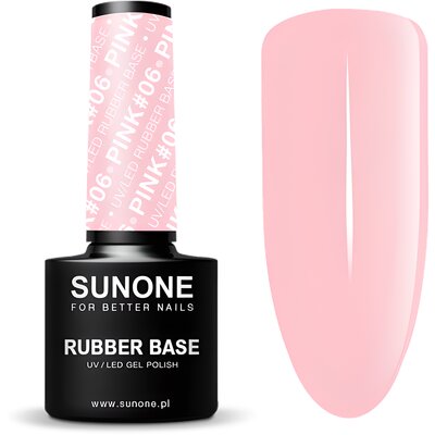 Zdjęcia - Lakier do paznokci SUNONE Baza hybrydowa  Rubber Base Pink 06 5 ml 