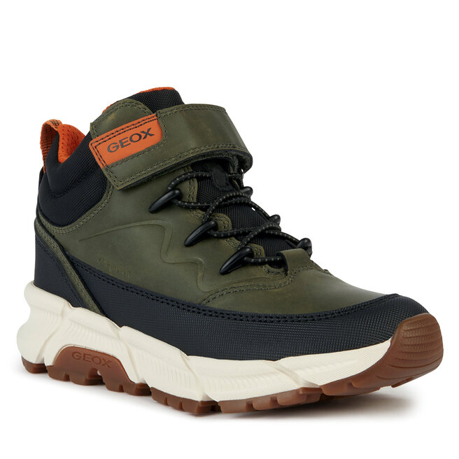 Kozaki Geox J Flexyper Plus Boy J36LCG 0MEFU C0623 M Military/Orange