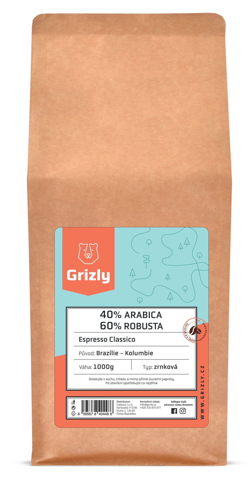 Grizly Kawa ziarnista 40/60 Espresso Classico 1000 g