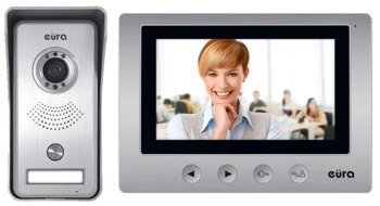 Eura-Tech WIDEODOMOFON EURA VDP-33A3 LUNA ekran 7 obsługa 2 wejść pamięć obrazów czytnik kluczy zbliżeniowych A31A133