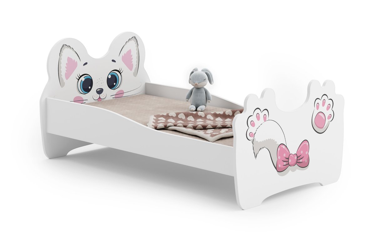 Łóżko dziecięce Kotek zwierzaki dla dzieci, 160x80