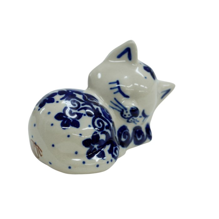 Ceramiczny kotek spioch Ceramika Bolesławiec