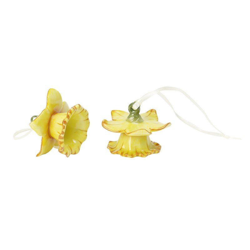 Villeroy & Boch Mini Flower Bells Komplet zawieszek porcelanowych - żonkile wysokość: 4 cm 14-5487-5522