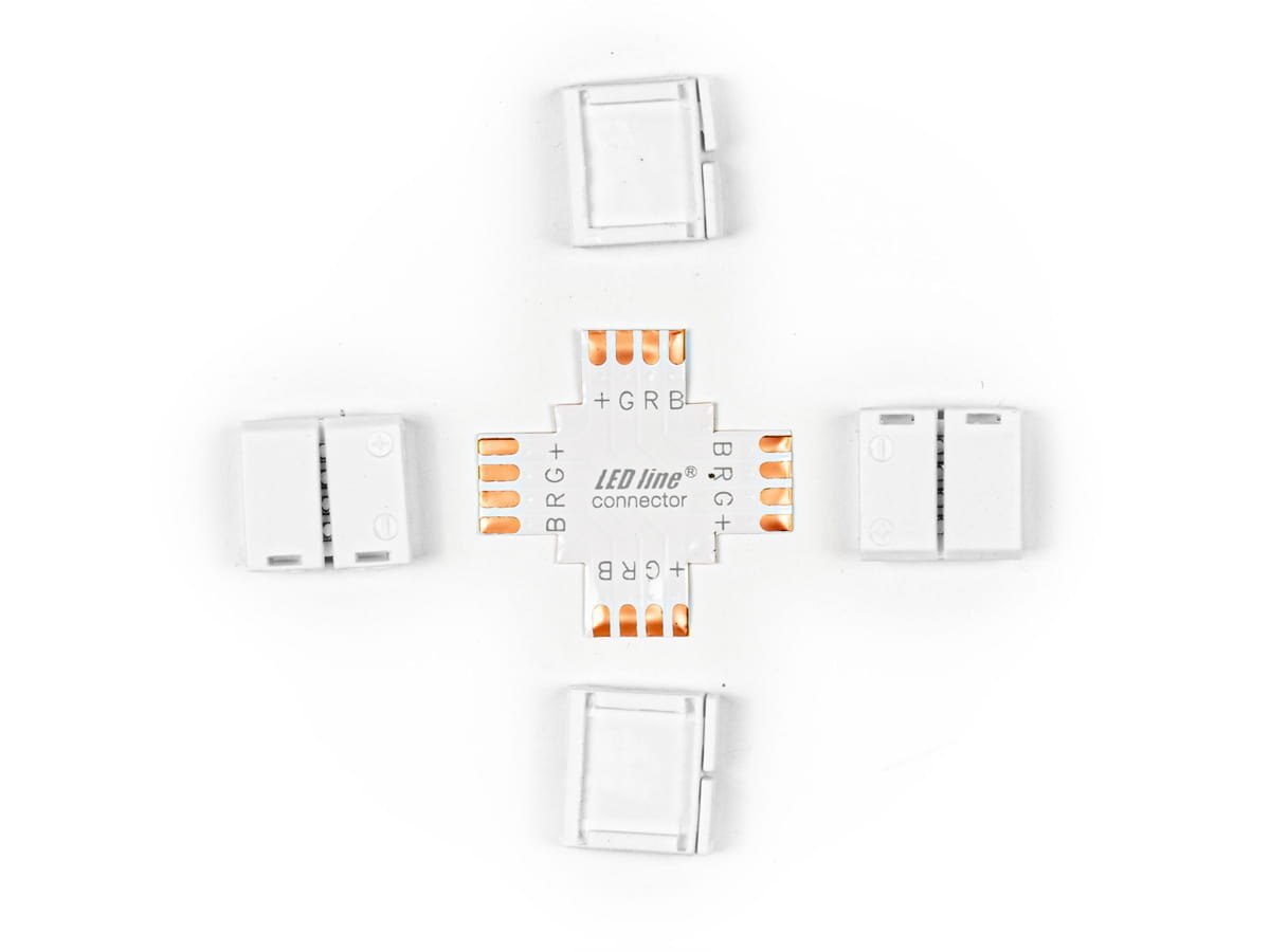 Łącznik Do Taśm Led Click Connector Kątowy 10 Mm 4 Pin Typ + Rgb Led Line