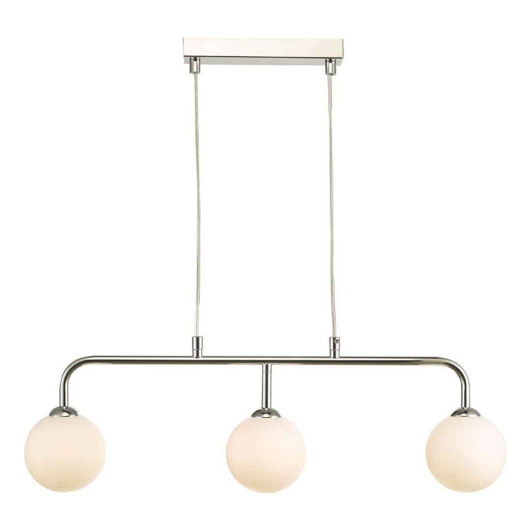 Lampa wisząca Feya 3 Light Bar Pendant Polished Chrome Opal Glass