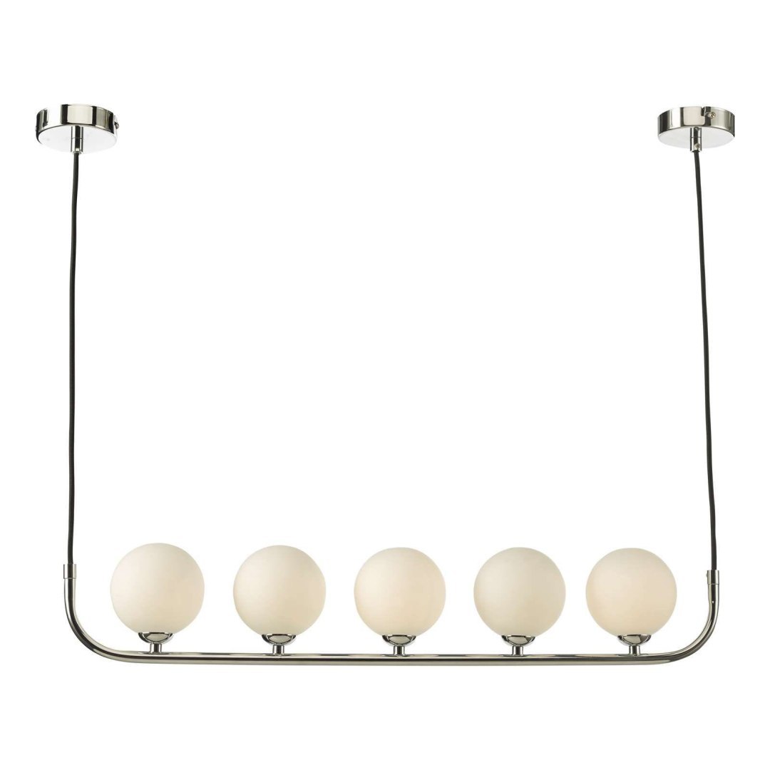 Lampa wisząca Cradle 5 Light Bar Pendant Polished Chrome Opal Glass
