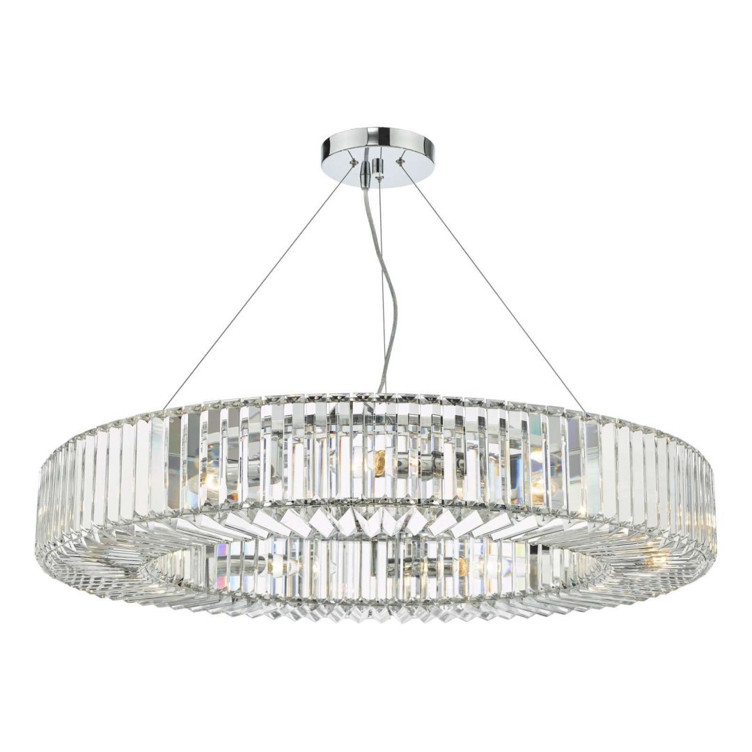 Lampa wisząca Teyana 9 Light Pendant Polished Chrome Crystal