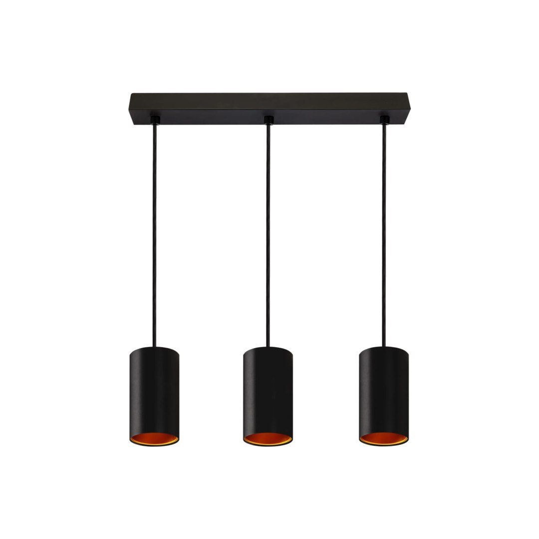 Chloe Gu10 X 3 Gu10 Zwieszana 250V Ip20 3X70X125Mm Czarny Złoty Okrągła Baza Prostokątna Spectrum LED