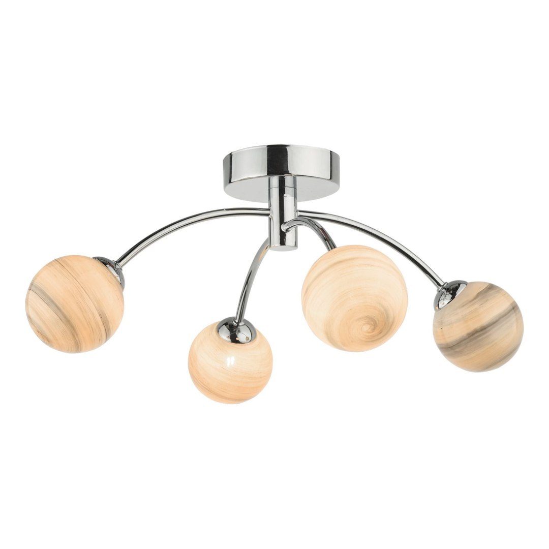 Lampa sufitowa Izzy 4 Light Semi Flush Polished Chrome Planet Glass