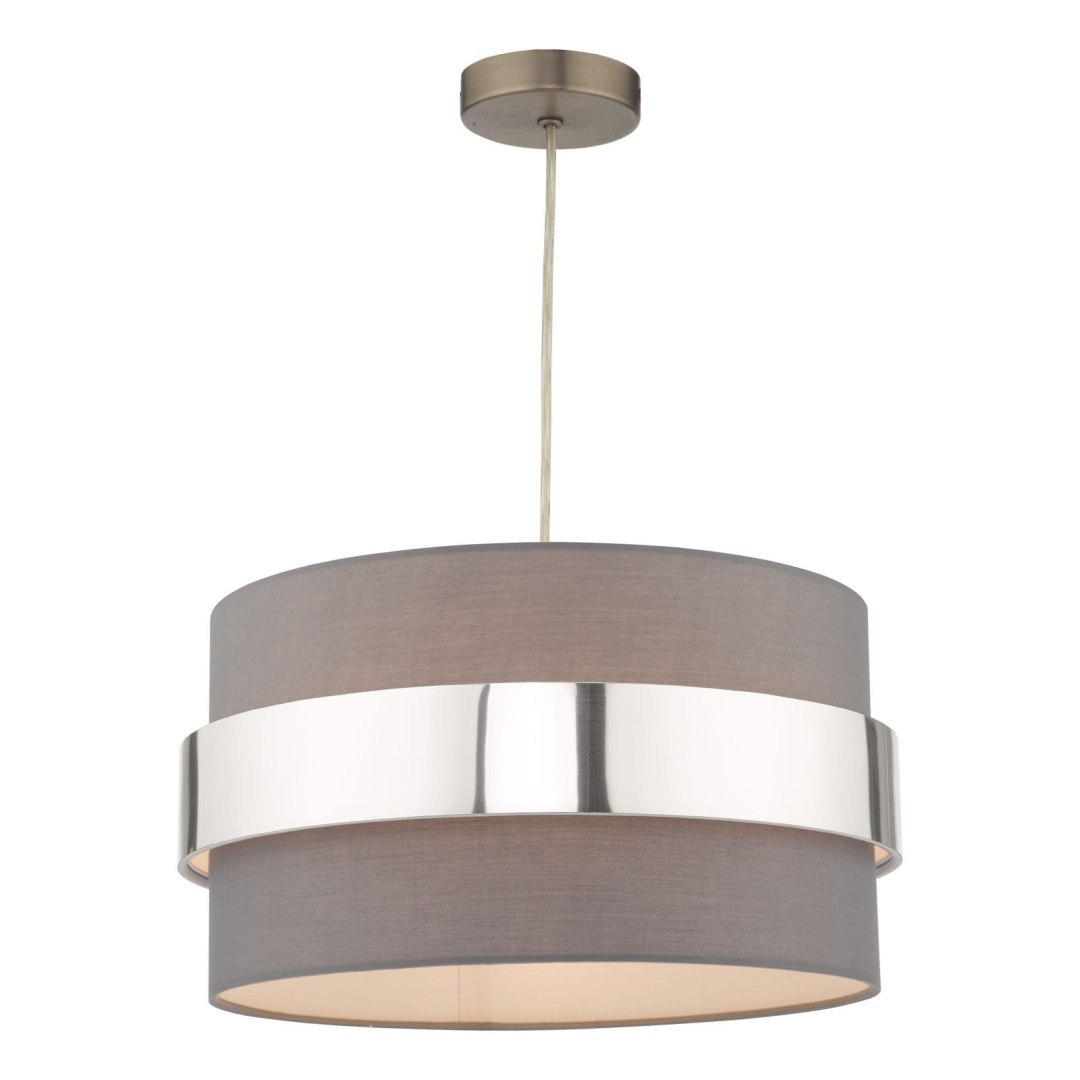 Lampa wisząca Oki Easy Fit Grey Shade with Chrome Band