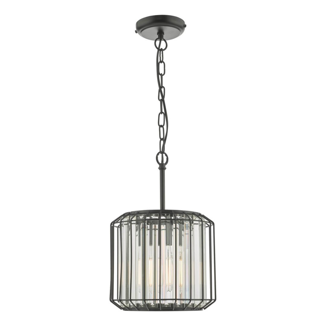 Lampa wisząca Naeva Pendant Satin Black & Crystal