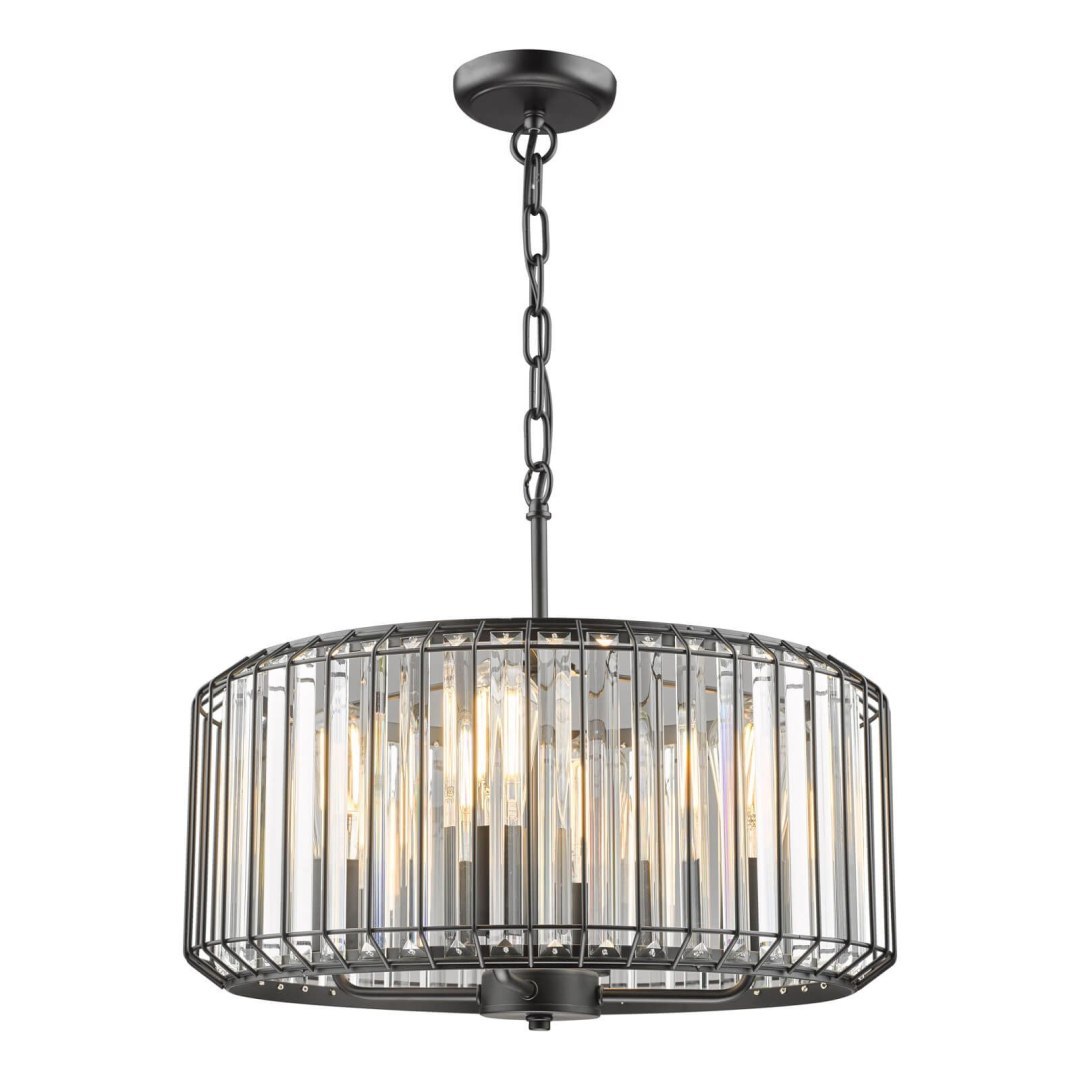 Lampa wisząca Naeva 4 Light Pendant Satin Black Crystal
