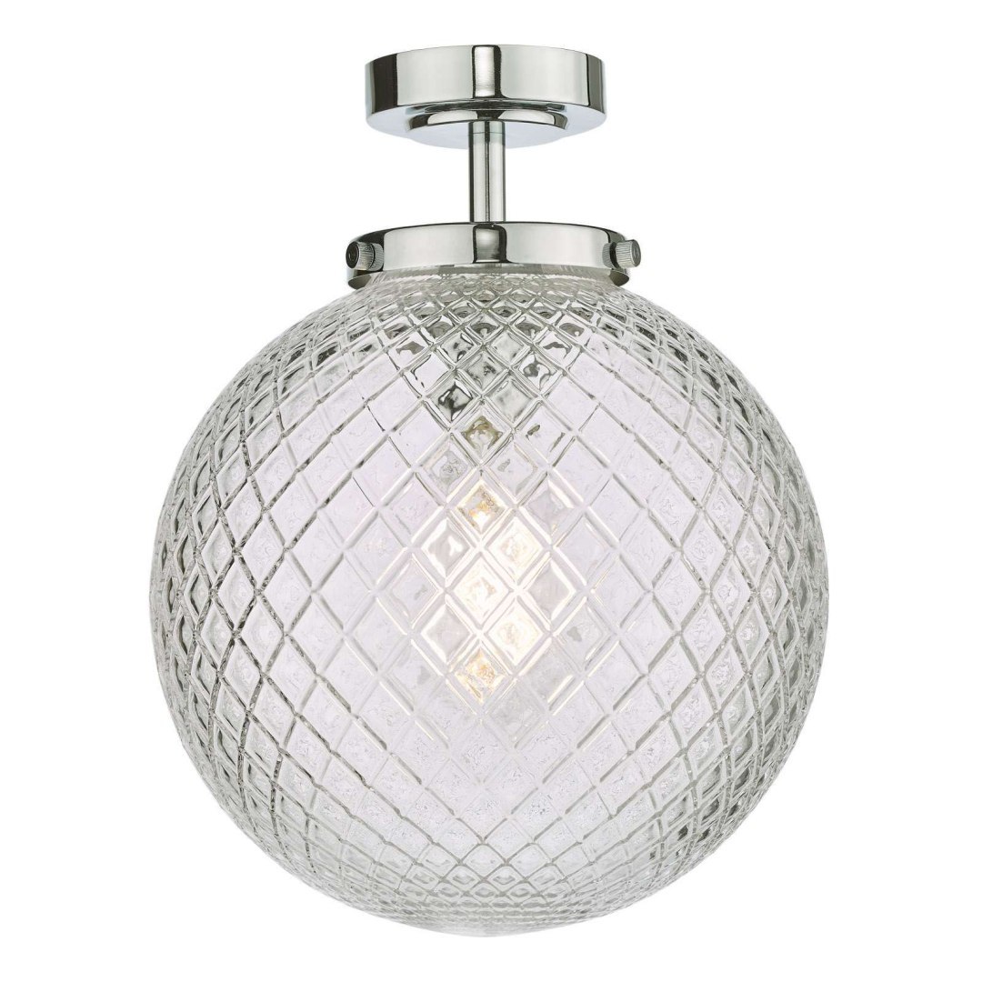 Lampa sufitowa Wayne Bathroom Flush Polished Chrome Glass IP44