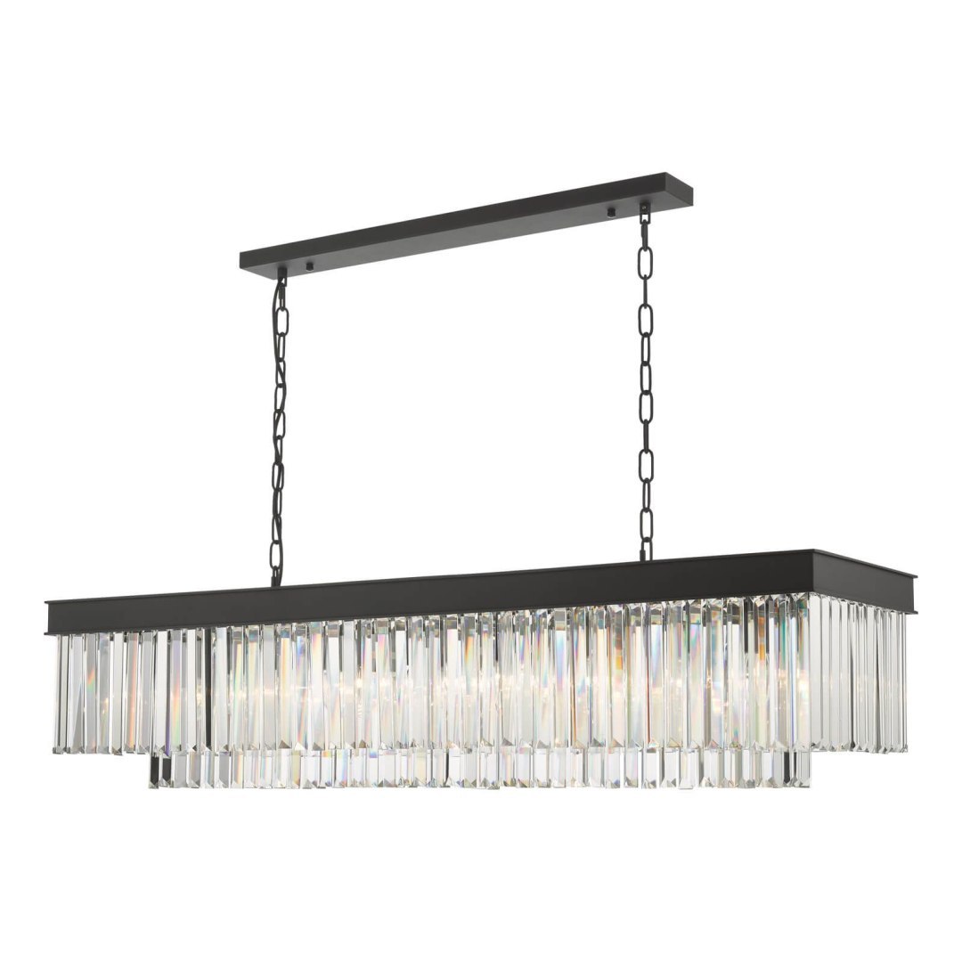 Lampa wisząca Celeus 6 Light Bar Pendant Anthracite & Crystal