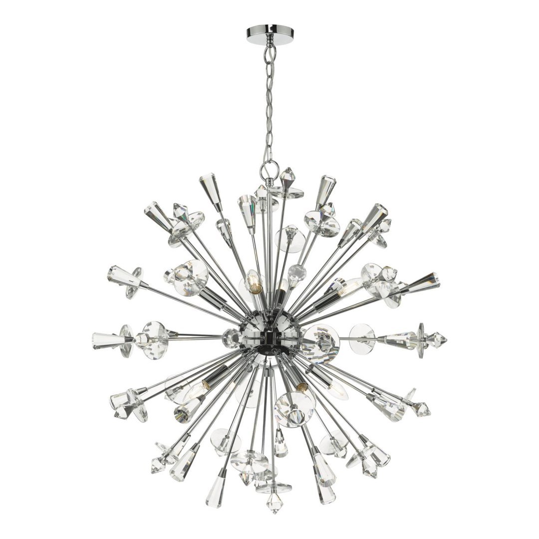 Lampa wisząca Exodus 8 Light Pendant Polished Chrome Crystal