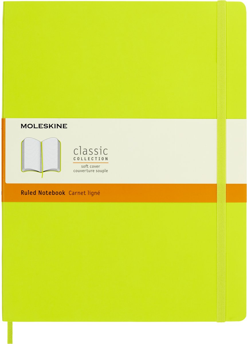 Moleskine Notes w miękkiej oprawie XL limonkowy w linie MOQP621C2