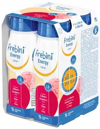 Frebini Energy DRINK truskawka (nowe opakowanie), 4x200ml - >>> DARMOWA od 99zł