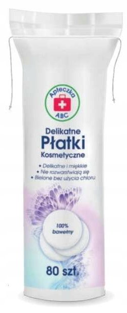 Płatki kosmetyczne delikatne x 80 szt (Apteczka ABC)
