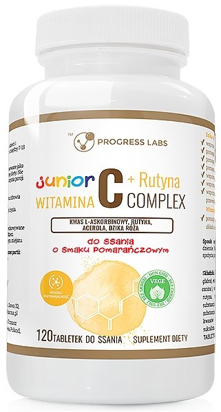 PROGRESS LABS PROGRESS LABS Witamina C-Complex + Rutyna Junior - 120 tabs Orange