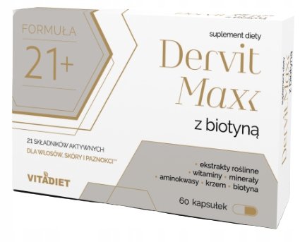 VITADIET SP. Z O.O. VitaDiet Dervit Max z biotyną 60 kapsułek