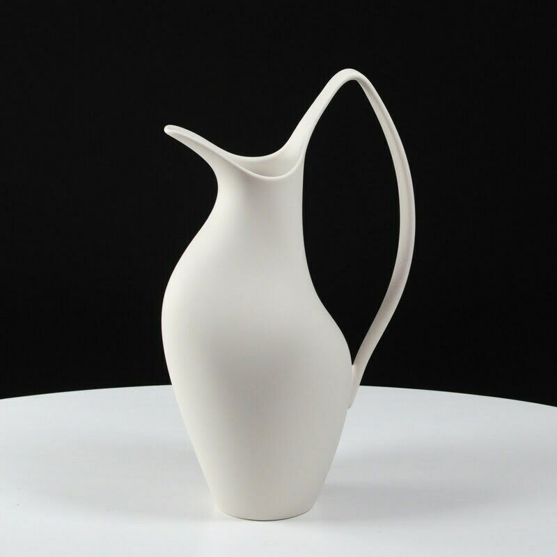 Wazon Ceramiczny Biały Dekoracyjny Ozdobny Dzbanek 33cm