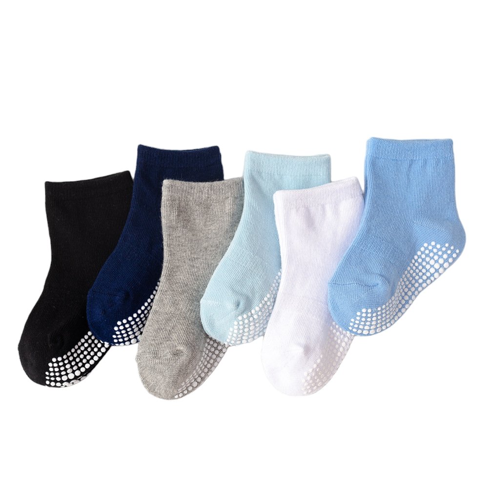 Skarpetki ABS dla Chłopca antypoślizgowe Zestaw 6 par XS  0-6 miesięcy.    Długość stopy 8,5-11cm    Rozmiar EU  14-16