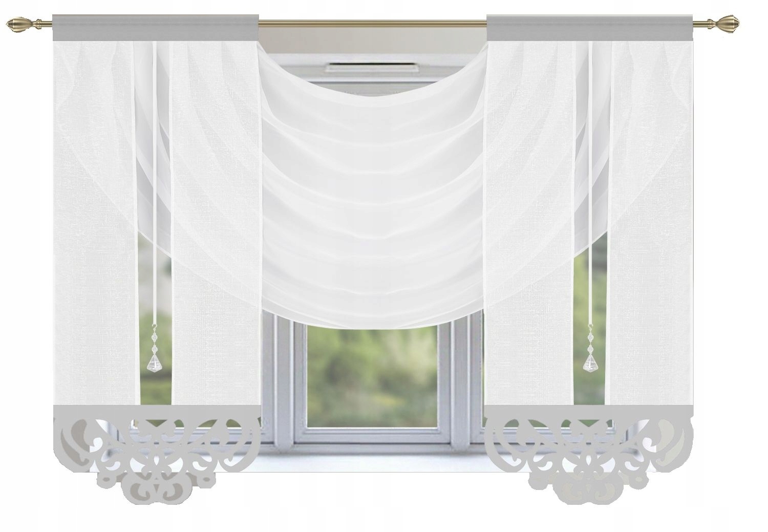 Firana Brema 180x150 Woal Firanka, Ażur, Woda