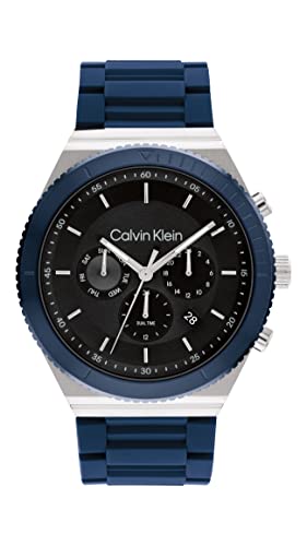 Calvin Klein Męski analogowy zegarek kwarcowy z silikonowym paskiem 25200307, Czarny