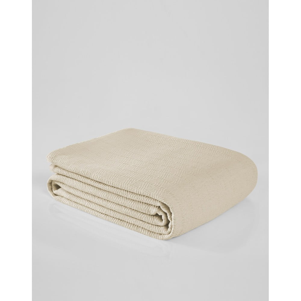 Kremowa bawełniana narzuta na łóżko dwuosobowe 200x230 cm Serenity – Mijolnir