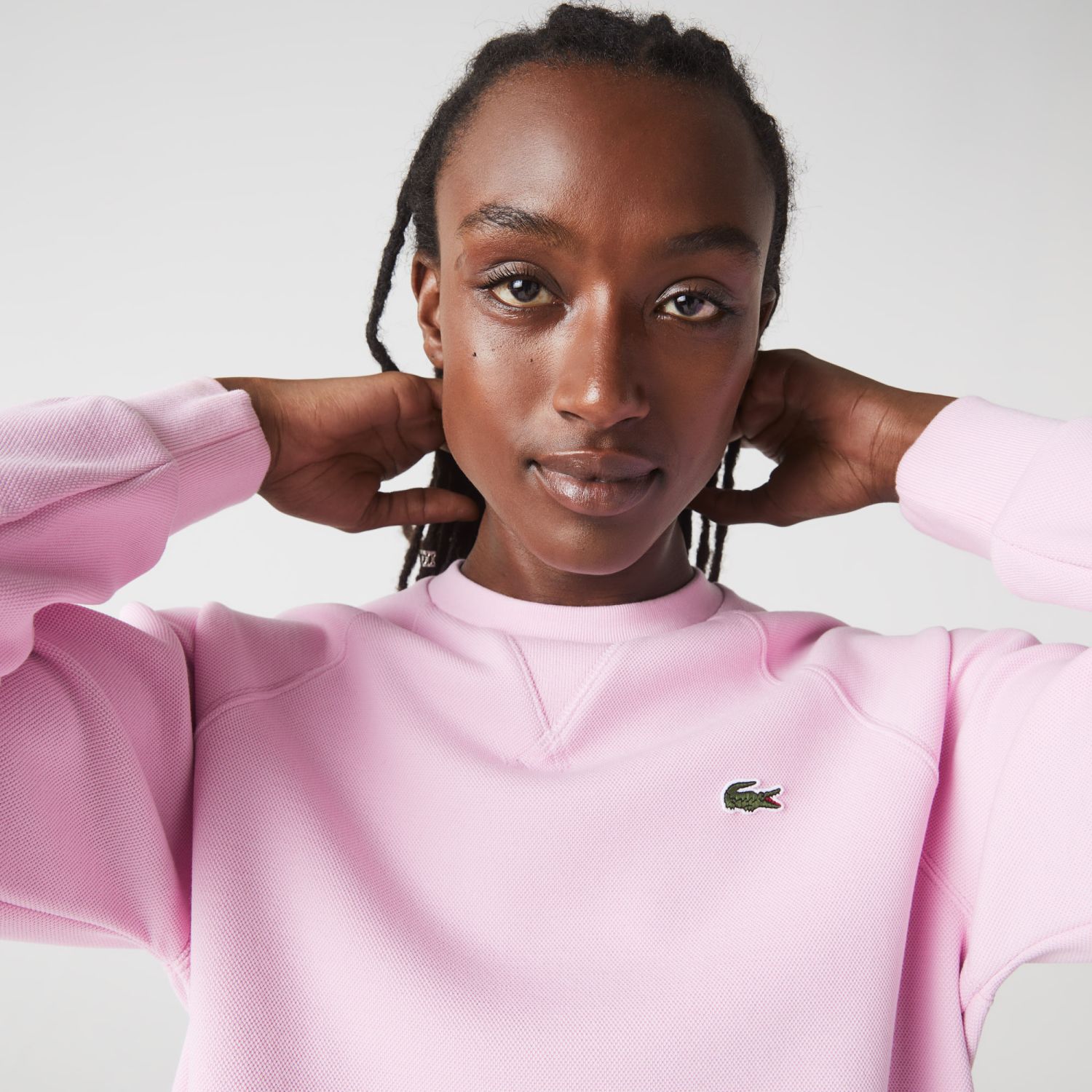 Lacoste damska bluza z mieszanki bawełnianej z okrągłym dekoltem
