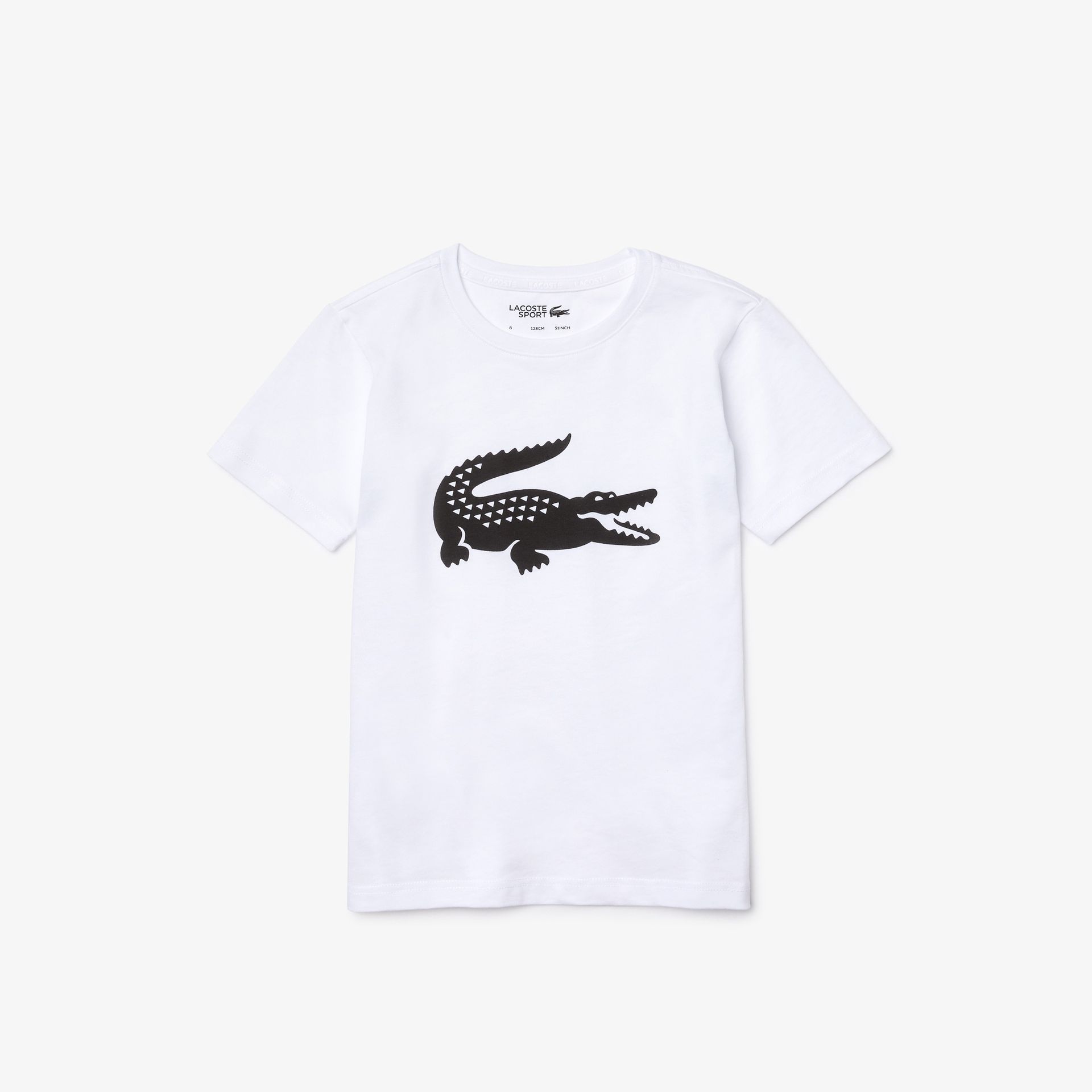 Lacoste dziecięcy T-shirt tenisowy z dżerseju technicznego z dużym logo krokodyla SPORT